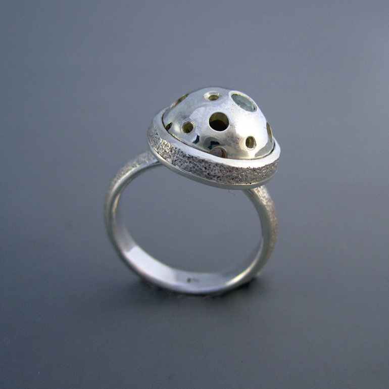 Stargazer Sterling Silver and Topaz Cocktail Dress Ring