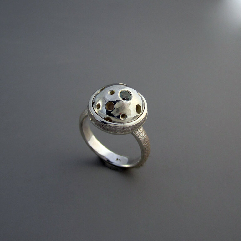 Stargazer Sterling Silver and Topaz Cocktail Dress Ring