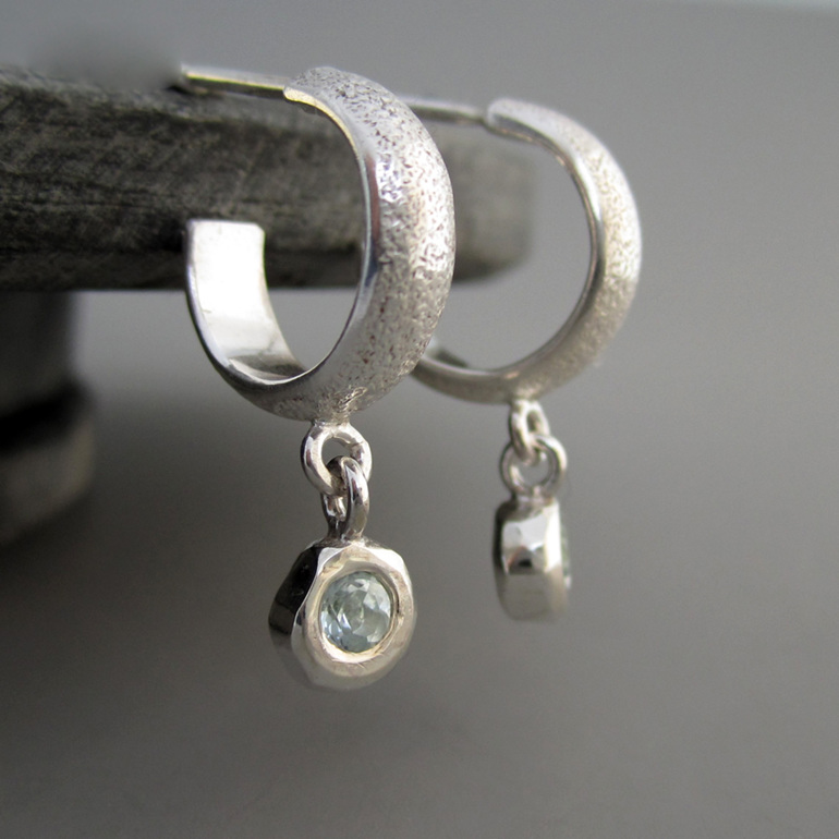 Starlight Sterling silver and topaz baby hoop earrings