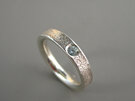 Starlight Sterling Silver and Topaz Textured Ring Band