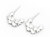 stars moon crescent hoop earrings sterling silver studs celestial magical