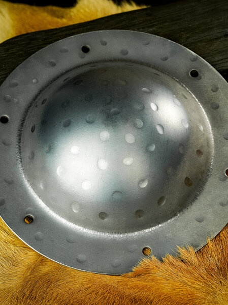 Steel Shield Boss with 20cm Diameter and Natural Finish