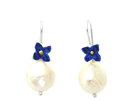 stella blue flowers baroque pearl earrings sterling silver lilygriffin nz