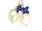 stella blue flowers baroque pearl earrings wedding bride silver lily griffin nz