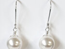 Sterling silver earrings with 10mm white pearl bead