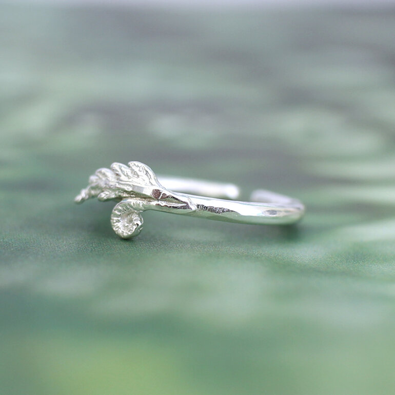 sterling silver fern koru native adjustable open ring lilygriffin nz jeweller