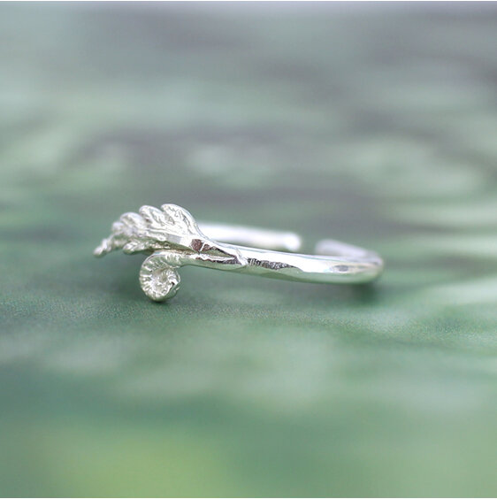 sterling silver fern koru native adjustable open ring lilygriffin nz jeweller