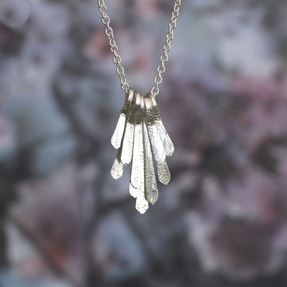 sterling silver flutter necklace feathers leaves pendant lily griffin nz jewelry