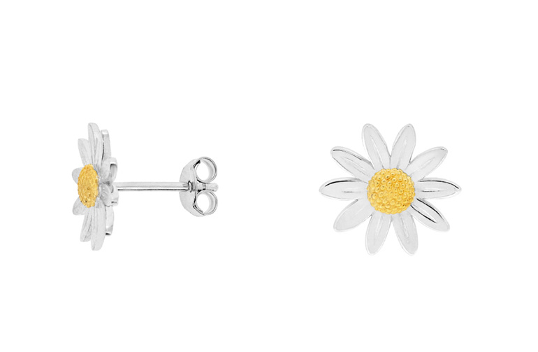 Sterling Silver, Gold Plated, NZ Daisies, Daisy Earrings
