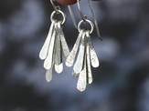 sterling silver hammered textured flutter drop earrings lilygriffin jewellery nz