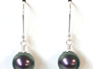 Sterling silver hook earrings with 10mm Swarovski Pearl colour iridescent purple