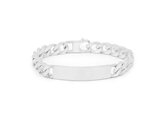 Sterling silver ID bracelet with diamond cut curb chain