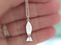 Sterling silver ika fish light tail necklace handmade lily griffin nz jewelry