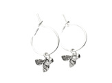 sterling silver oxidised bees bee hoop earrings lilygriffin jewellery nz
