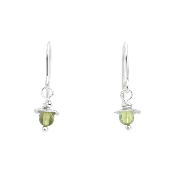Sterling silver peridot rosehip earrings august birthstone lily griffin nz