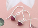 Sterling silver rosehips ruby red july birthstone earrings lilygriffin nz