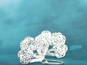 Sterling silver sea fan lace earrings ocean handmade lilygriffin nz jewellery