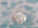 Sterling silver sea fan lace pendant ocean handmade lilygriffin nz jewellery
