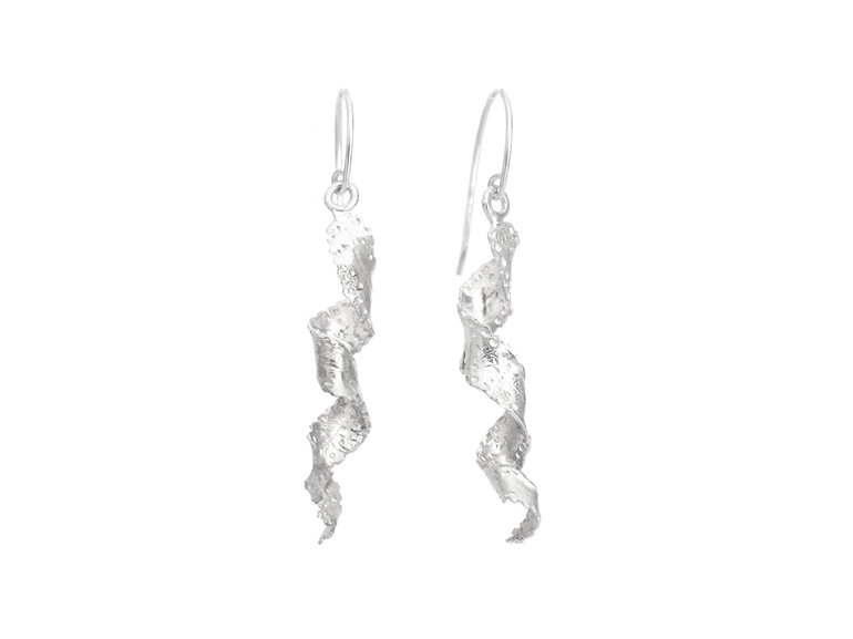 sterling silver seaweed spirals rimurimu earrings lilygriffin nz jewellery