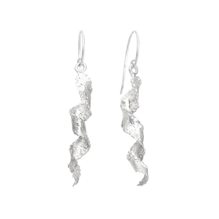 sterling silver seaweed spirals rimurimu earrings lilygriffin nz jewellery