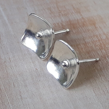 Sterling Silver Square and Dot Studs