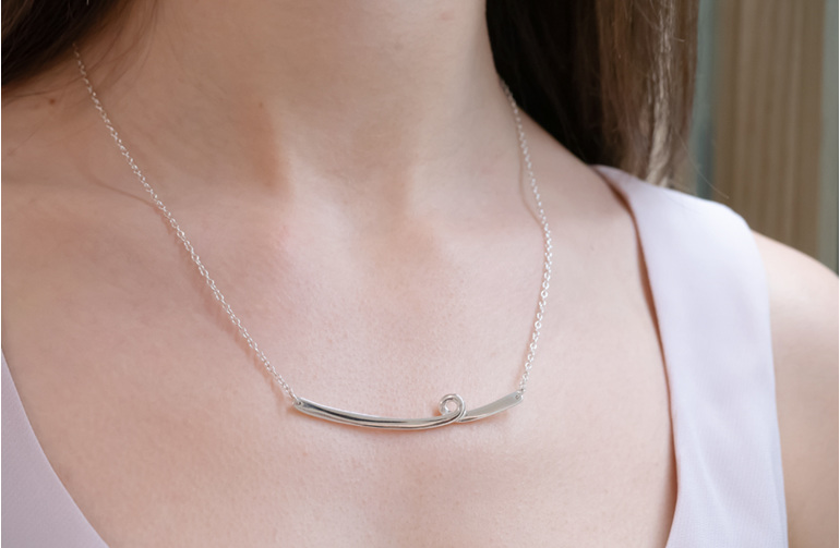 Sterling Silver, Whim Necklace, Flux