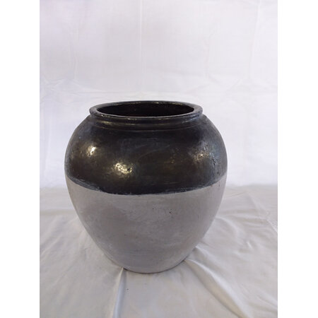 Stone & Metallic ceramic vase large C3825