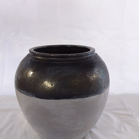 Stone & Metallic ceramic vase small C3826