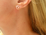strawberry quartz pink reef organic sterling silver studs earrings ocean nz