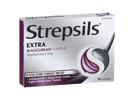 Strepsils Extra Blackcurrant Throat Lozenge 16