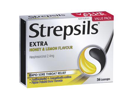 Strepsils Extra Honey and Lemon Throat Lozenges 36