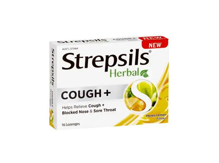 Strepsils Herbal Cough Lozenge Honey Lemon 32pk