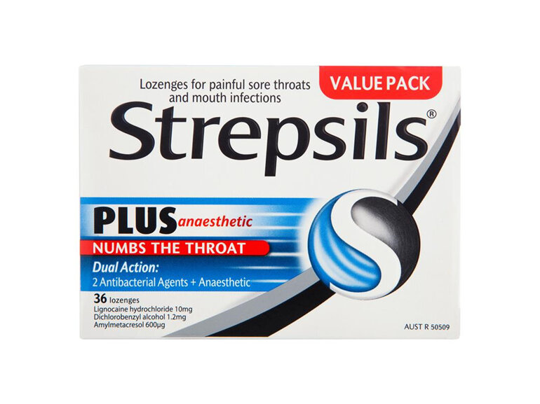 Strepsils Plus Anaesthetic Sore Throat Numbing Pain Relief Lozenges 36Pk