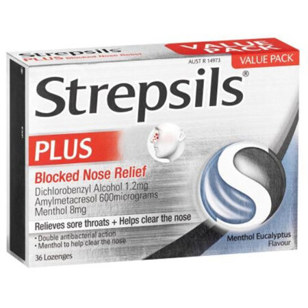 STREPSILS PLUS B/N/R LOZENGES 36S