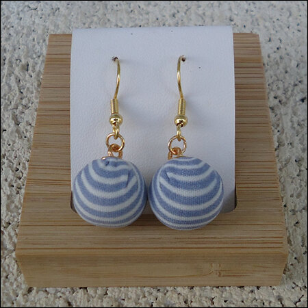 Striped Earrings - Light Blue