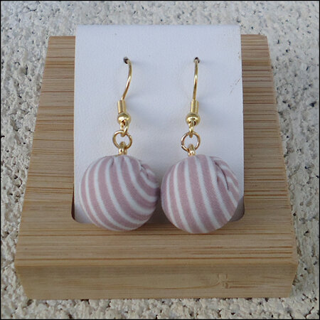 Striped Earrings - Light Pink