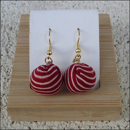 Striped Earrings - Red