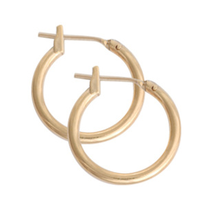 STUDEX JUST HOOPS- SMALL PLAIN HOOP GOLD PLATED