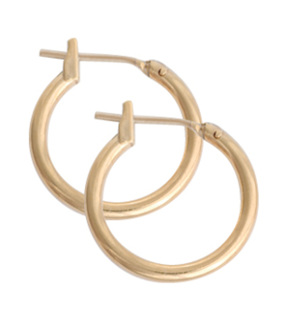 STUDEX JUST HOOPS SMALL PLAIN HOOP GOLD PLATED