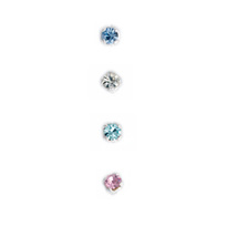 STUDEX NOSE STUDS ASSORTED SILVER 4 PACK