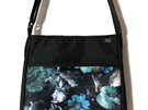 Stylish womens handbag handcrafted from a floral velvet designer fabric.