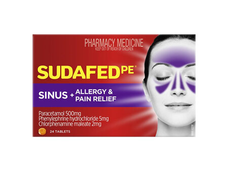 Sudafed PE Sinus + Allergy & Pain 24 Tablets