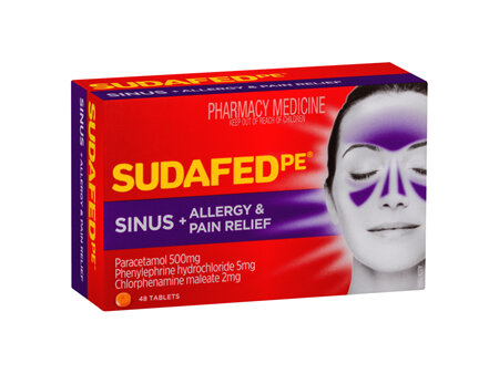 Sudafed PE Sinus + Allergy & Pain 48 Tablets