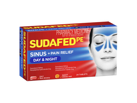 Sudafed PE Sinus Day & Night 24 Tablets