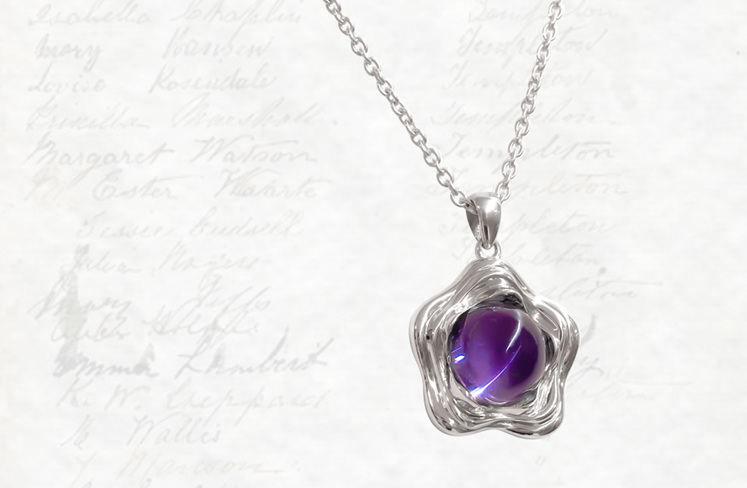 Suffrage 125 amethyst pendant by The Village Goldsmith & Te Puna Foundation