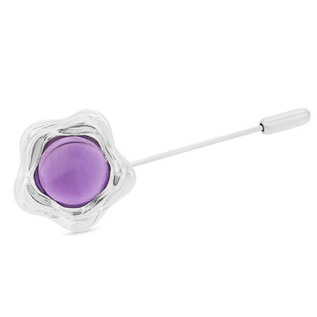 Suffrage 125 Sterling Silver and Amethyst Pin