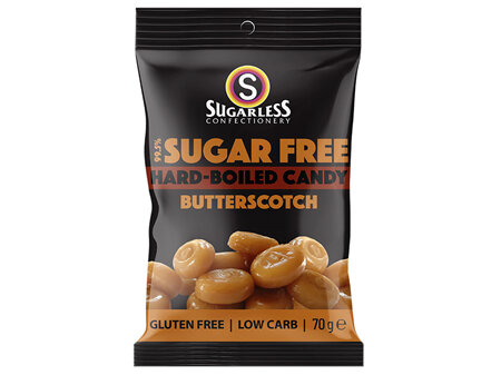 Sugarless Aura Hard Boiled Candy Butterscotch 70g