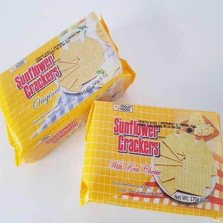 SUNFLOWER CRACKERS ORIGINAL AND WITH REAL CHEESE