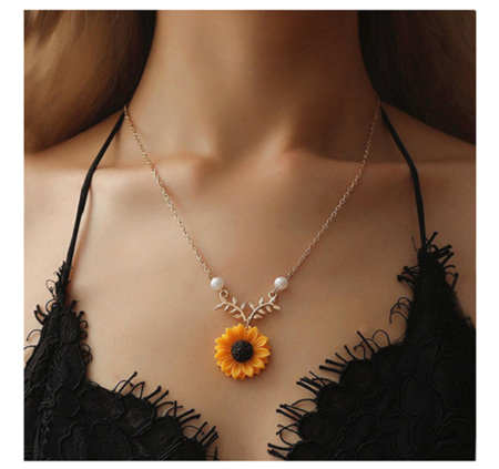 Sunflower Necklace - Gold Chain