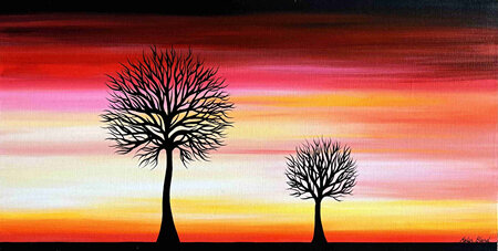 Sunset Trees Original
